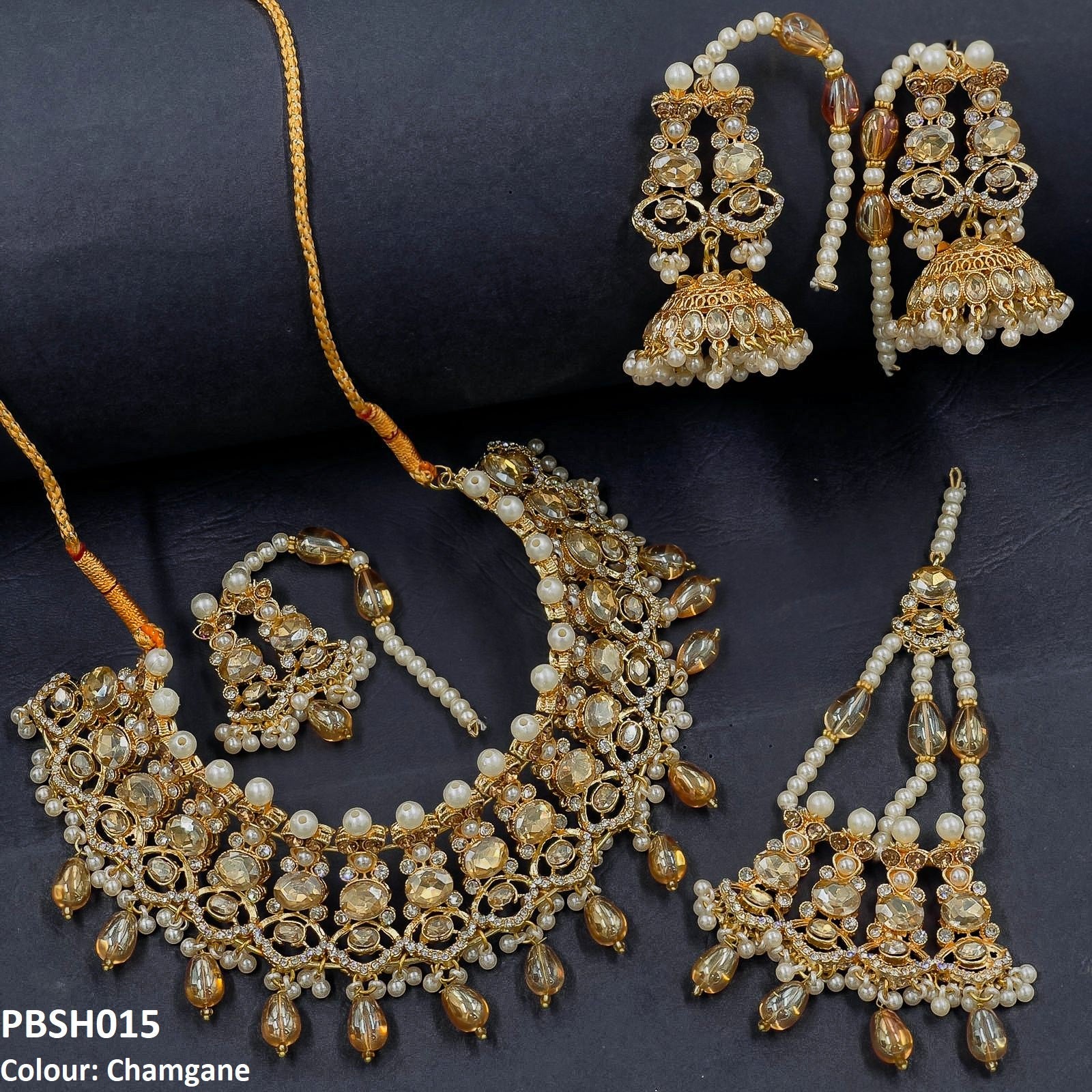 PBSH015 SDQ Bridal Necklace Set - PBSH