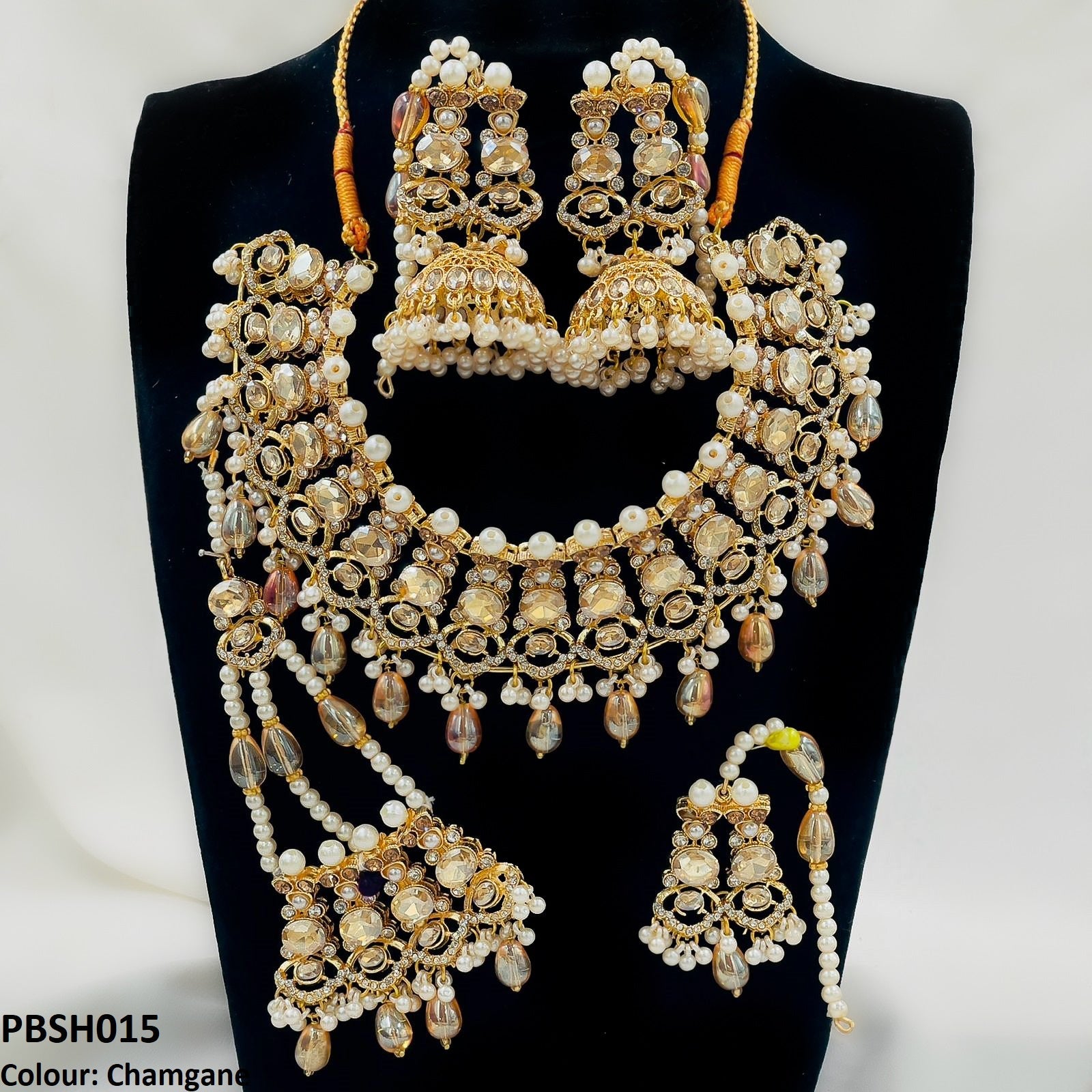 PBSH015 SDQ Bridal Necklace Set - PBSH