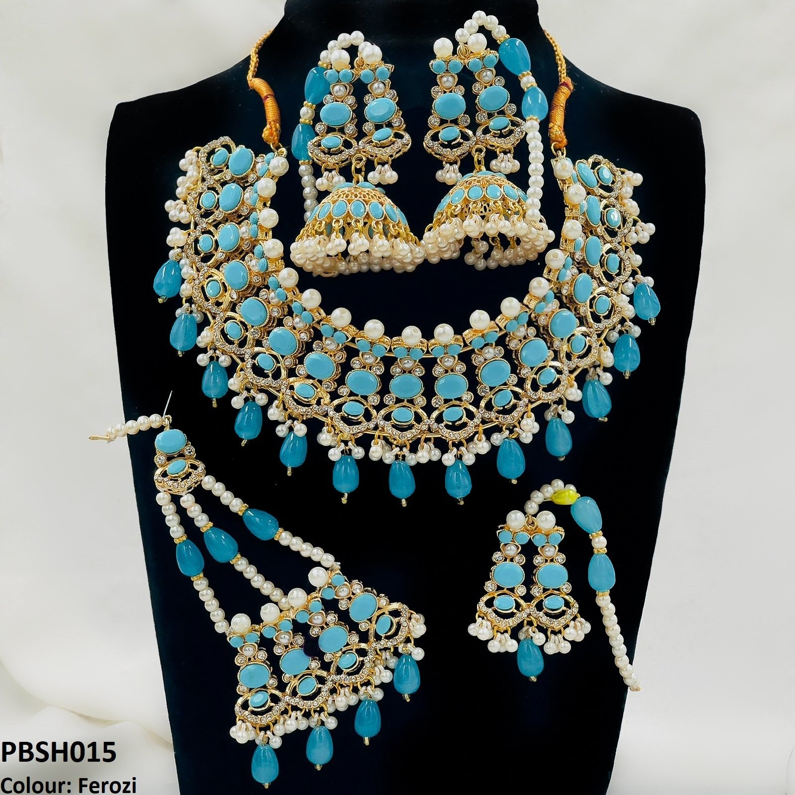 PBSH015 SDQ Bridal Necklace Set - PBSH