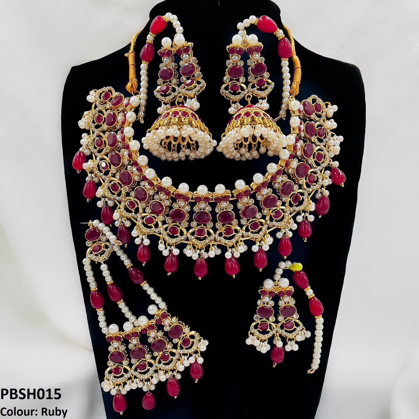 PBSH015 SDQ Bridal Necklace Set - PBSH