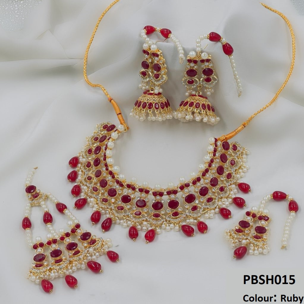 PBSH015 SDQ Bridal Necklace Set - PBSH