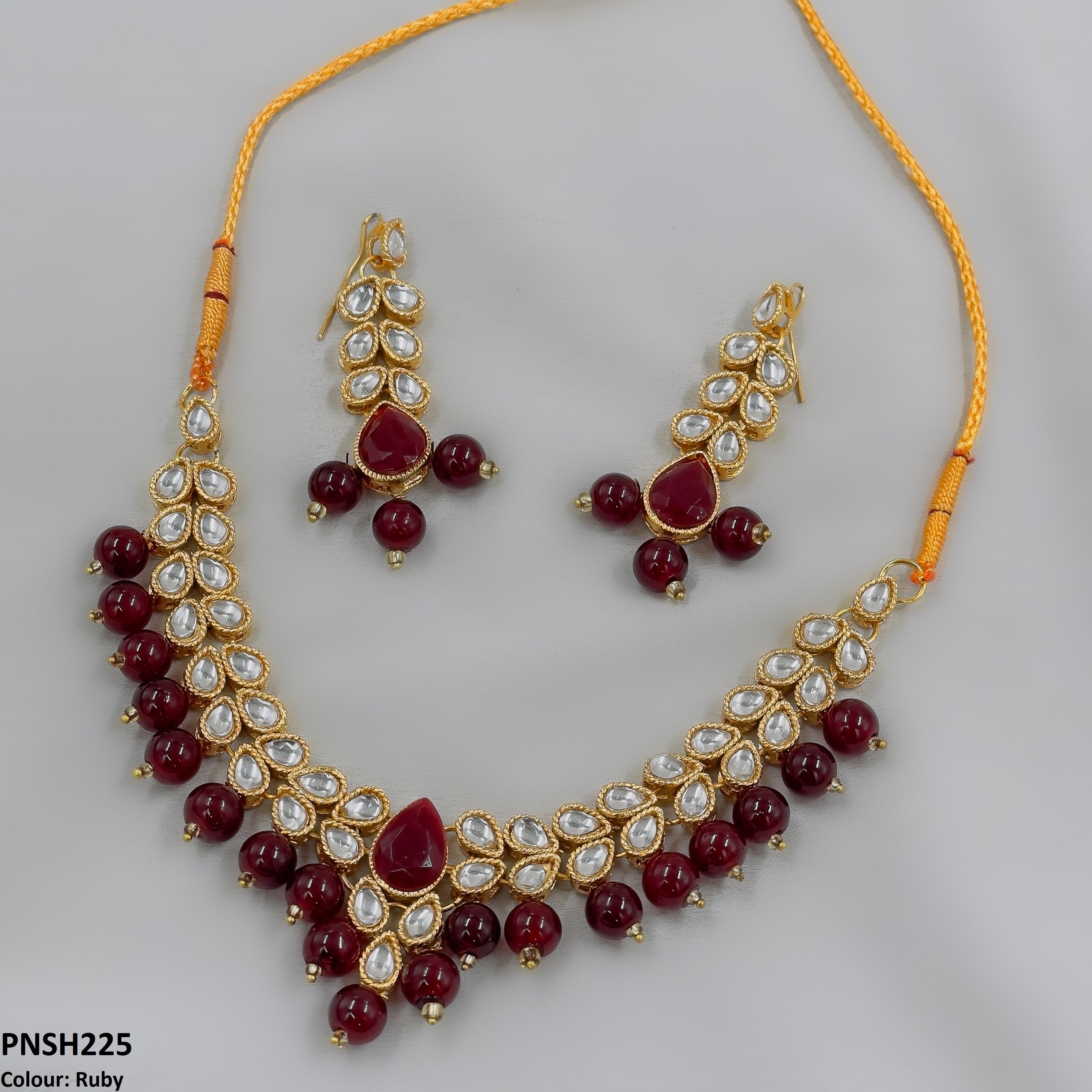 PNSH225 FRN Pear Necklace Set - PNSH