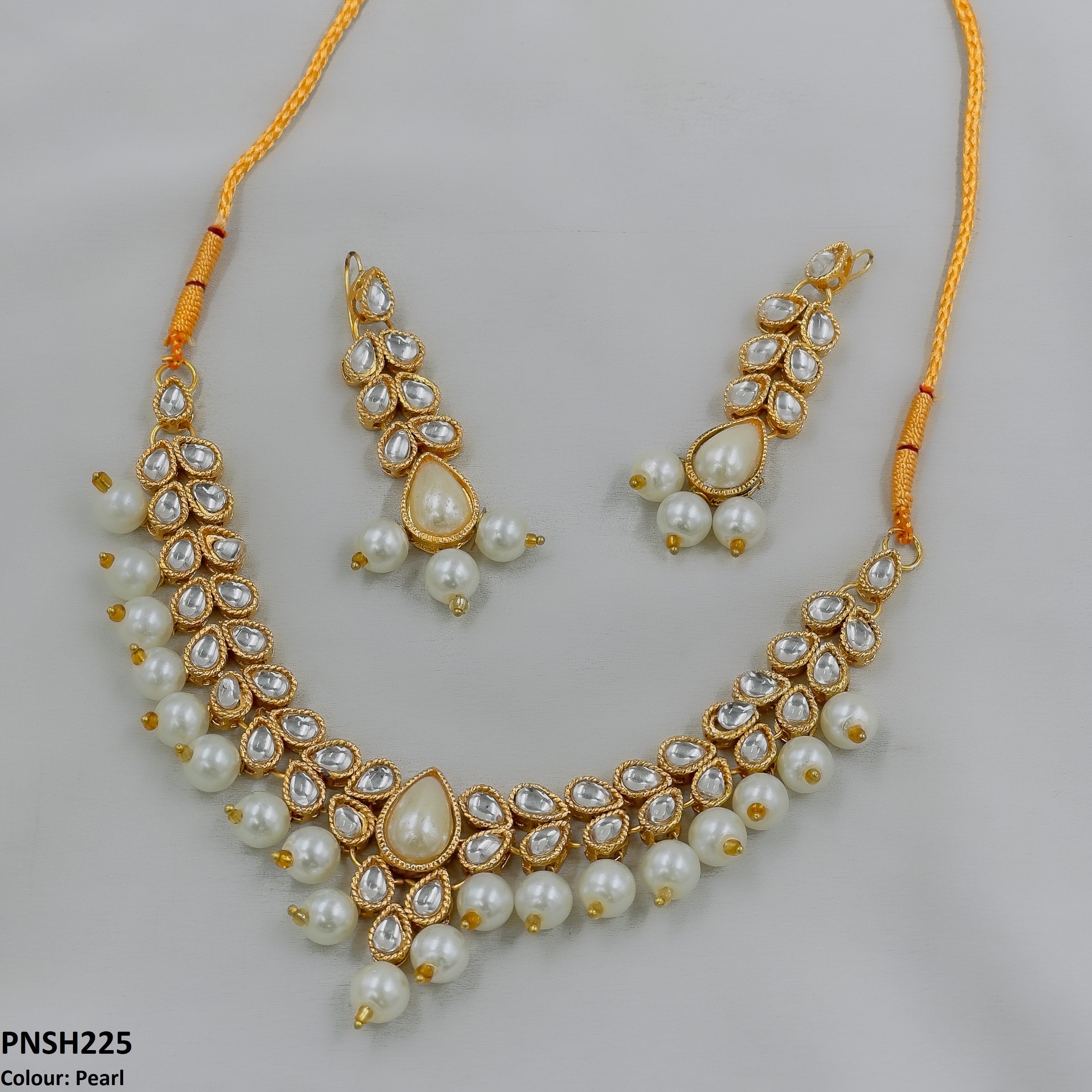 PNSH225 FRN Pear Necklace Set - PNSH