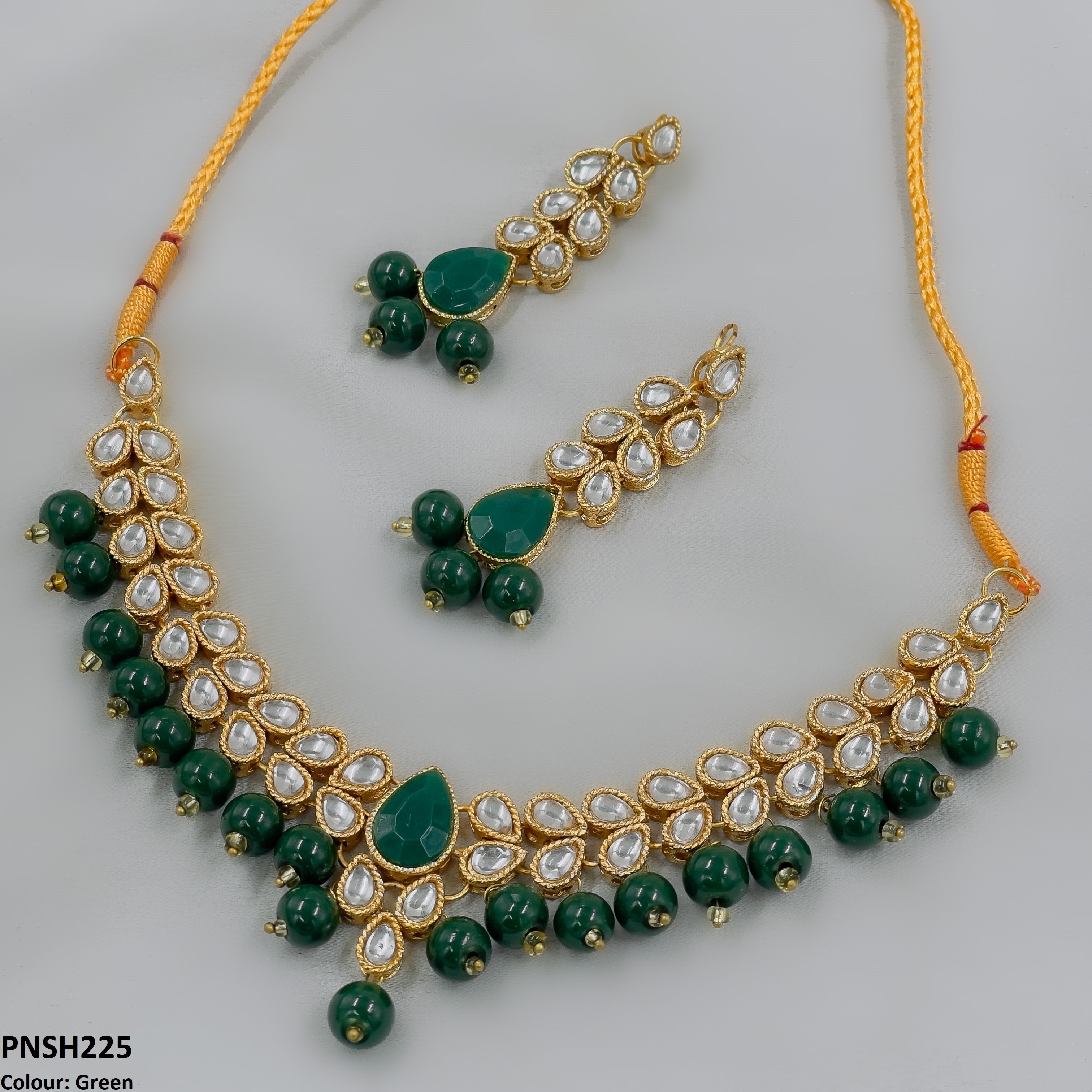 PNSH225 FRN Pear Necklace Set - PNSH