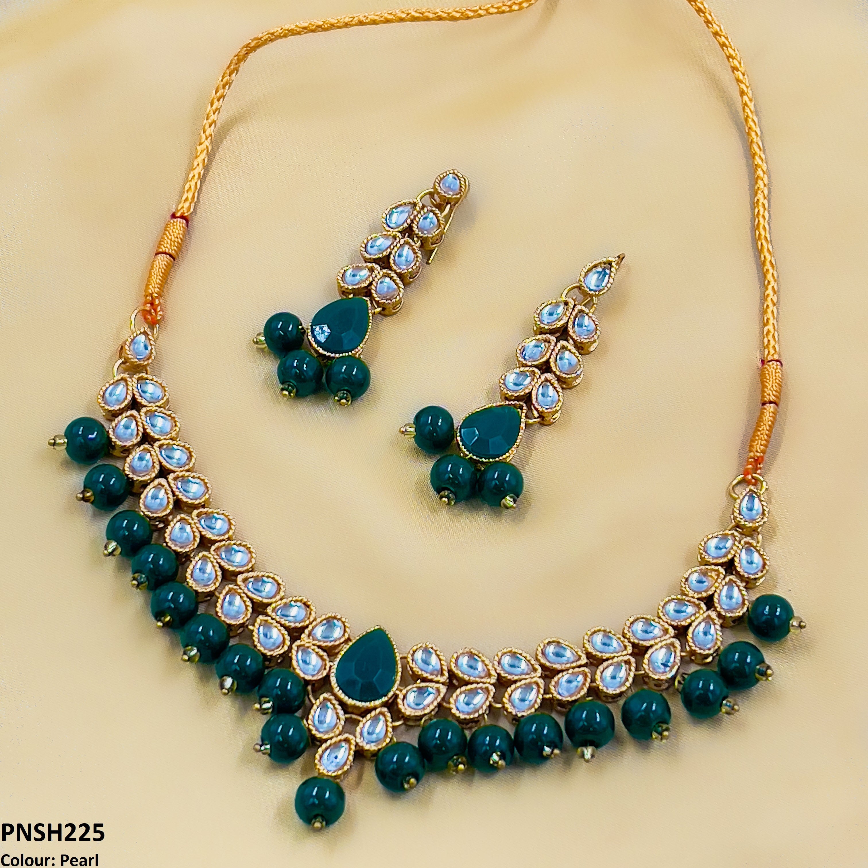 PNSH225 FRN Pear Necklace Set - PNSH