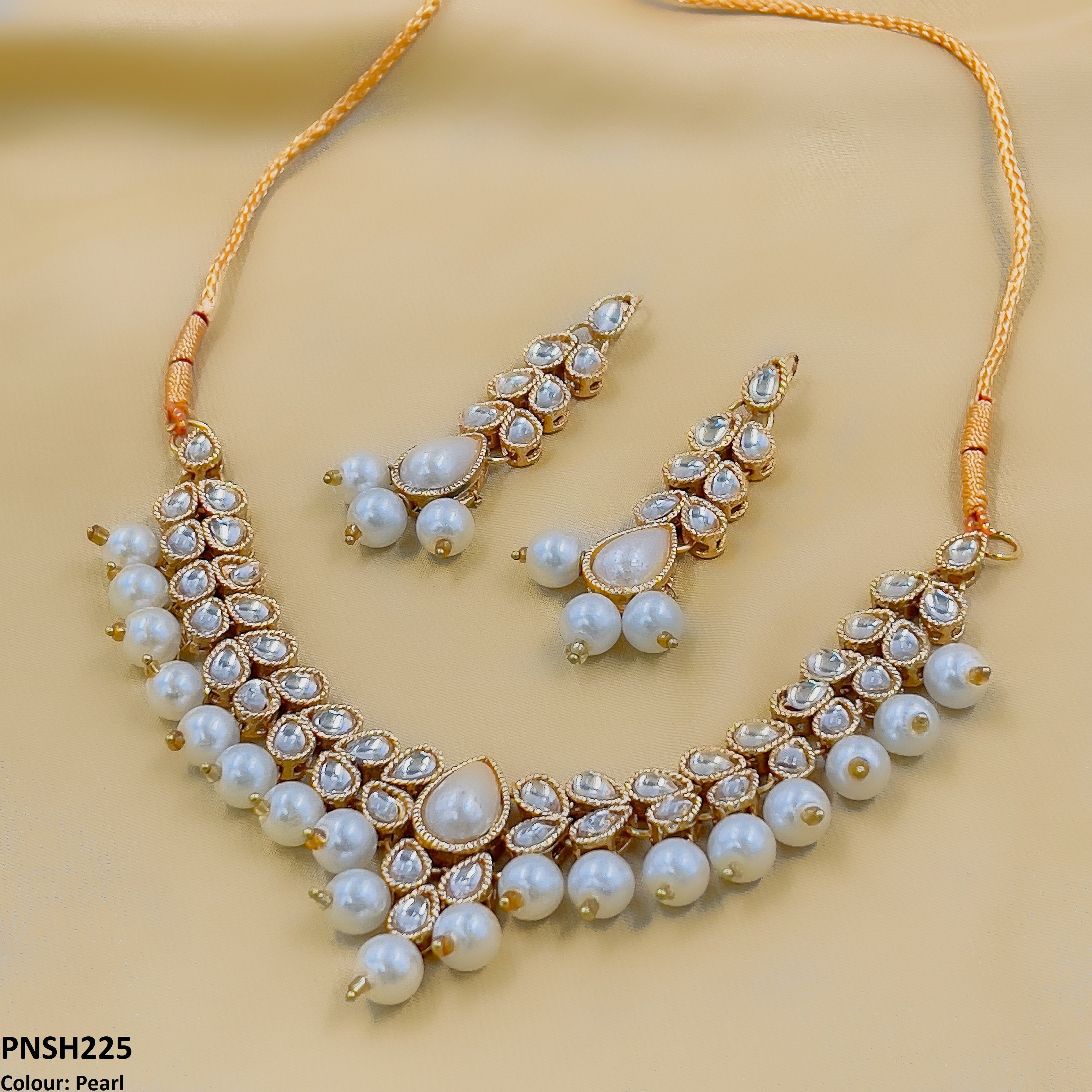 PNSH225 FRN Pear Necklace Set - PNSH