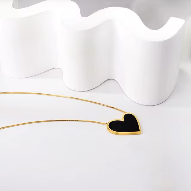 Stainless steel  Heart doubel chain  Necklace